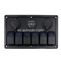 Rocker Switch Panel 6 Position 12V Socket 3.1A